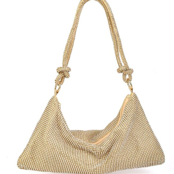Chic Rhinestone Purses for Women Sparkly Evening Handbag Bling Hobo Bag Shiny Si - Picture 1 of 7